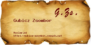 Gubicz Zsombor névjegykártya